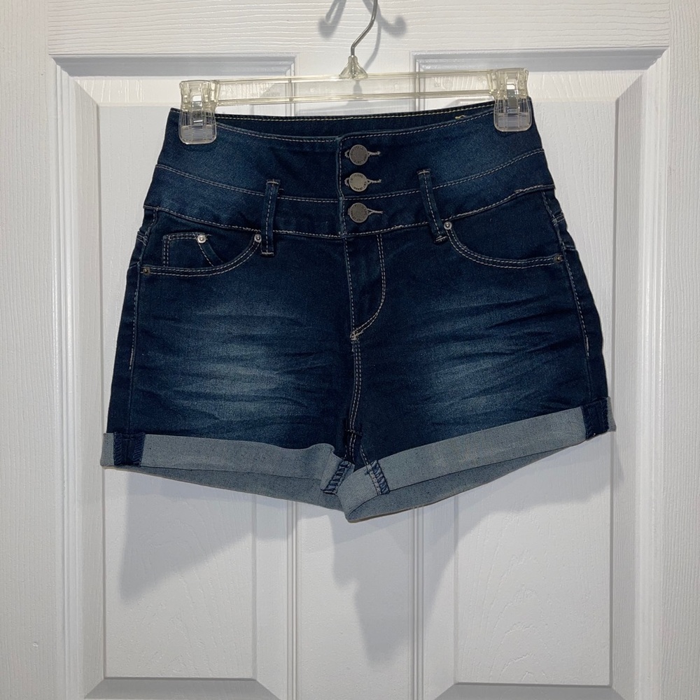 YMI dark wash high waisted shorts